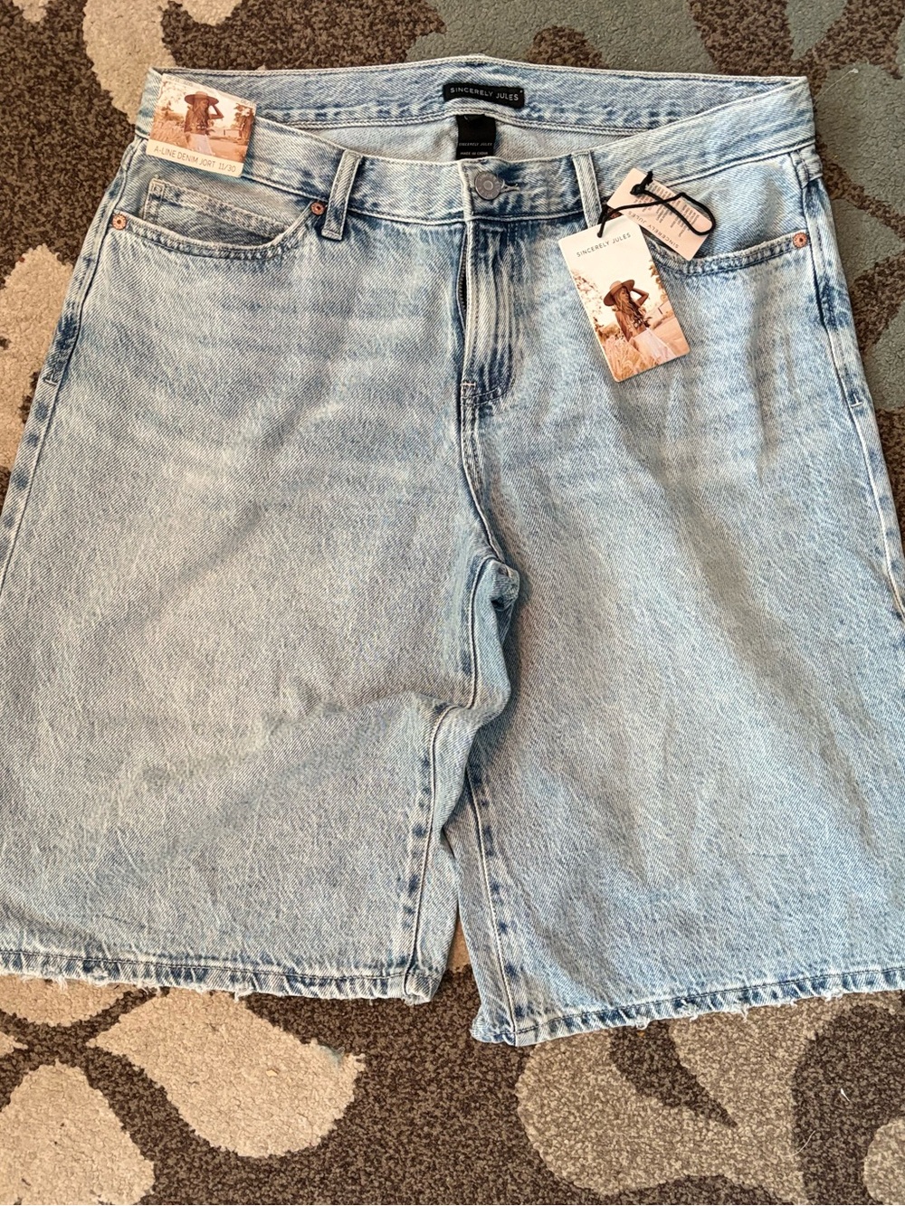 Sincerely Jules Light Wash High-Rise Denim Shorts